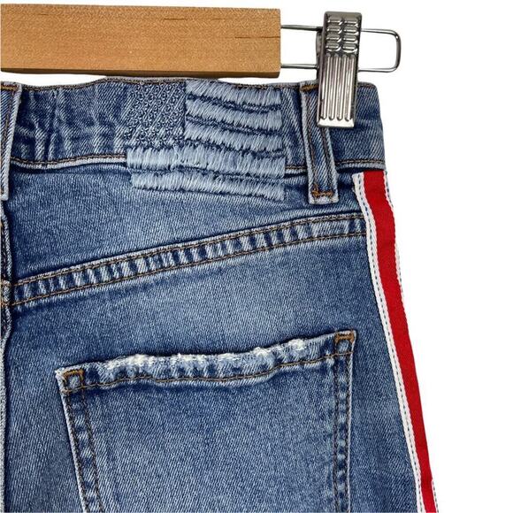 Revice | Ruby Tuesday Racer Stripe Raw Hem High Rise Jeans 26 - Picture 10 of 15